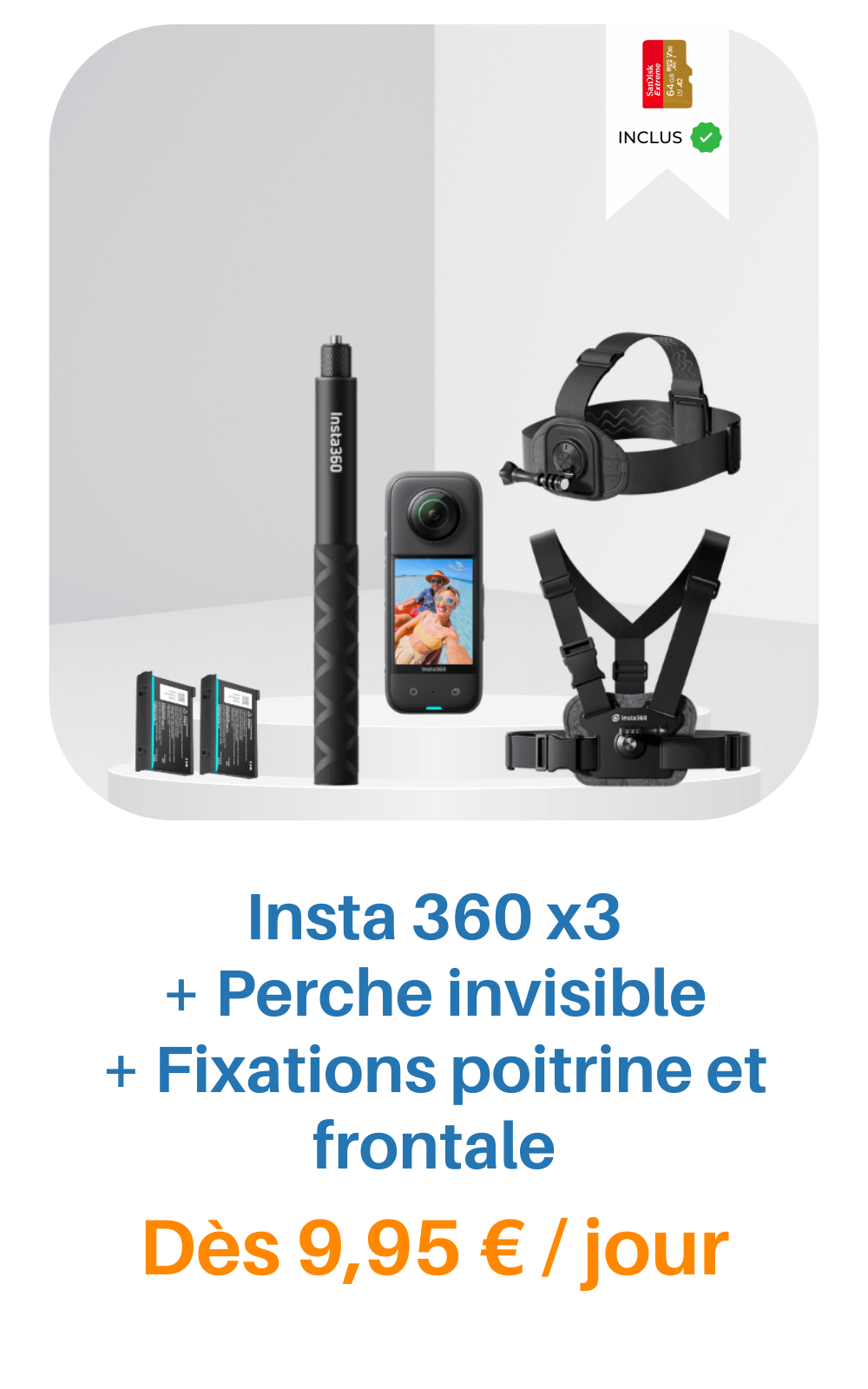 Location Insta 360 X3 dès 14,90€/jour - Livraison en France et