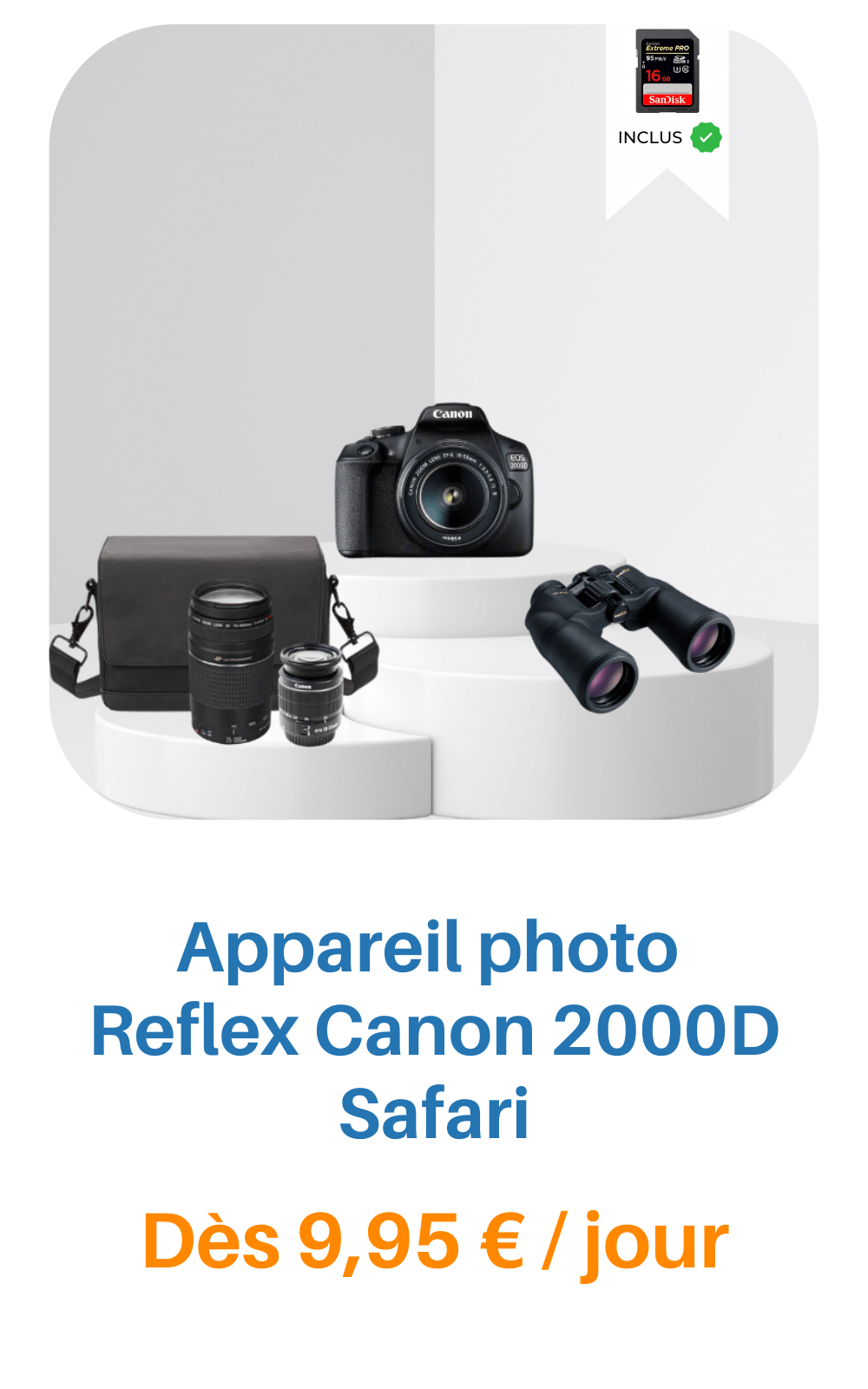 Location Canon EOS 2000D dès 11,9€/jour